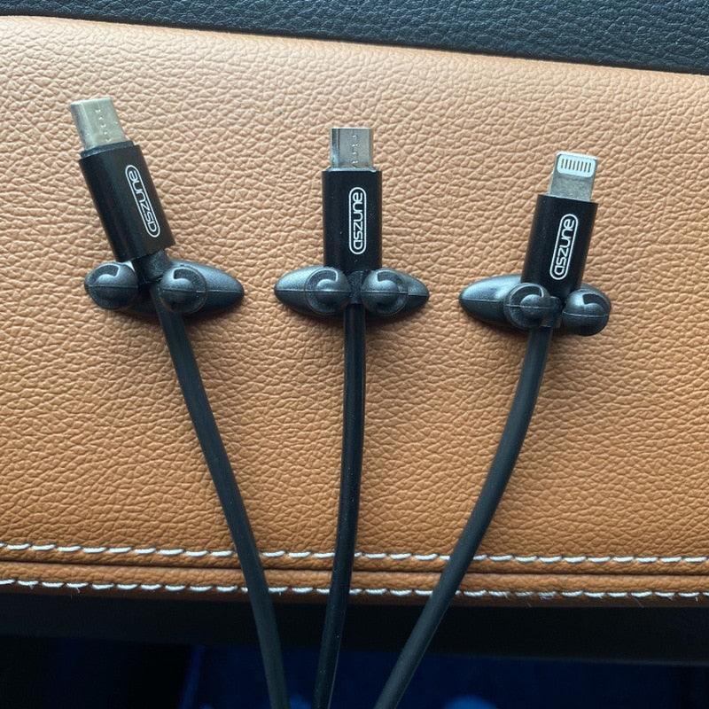 8pcs/set Line Clip Cord Organizer Adhesive Cord Hooks Car Accessories Dashboard Ornament Pendant Cable Wire cord clips Organizer Holder Clamp Self-Adhesive Cord Management System Office Home Car Interior Accessories for Girls Paste Style